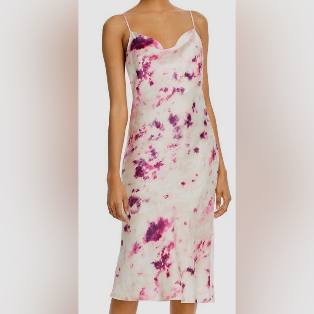 Bardot Elegant Pink and Purple Tie-Dye Dress